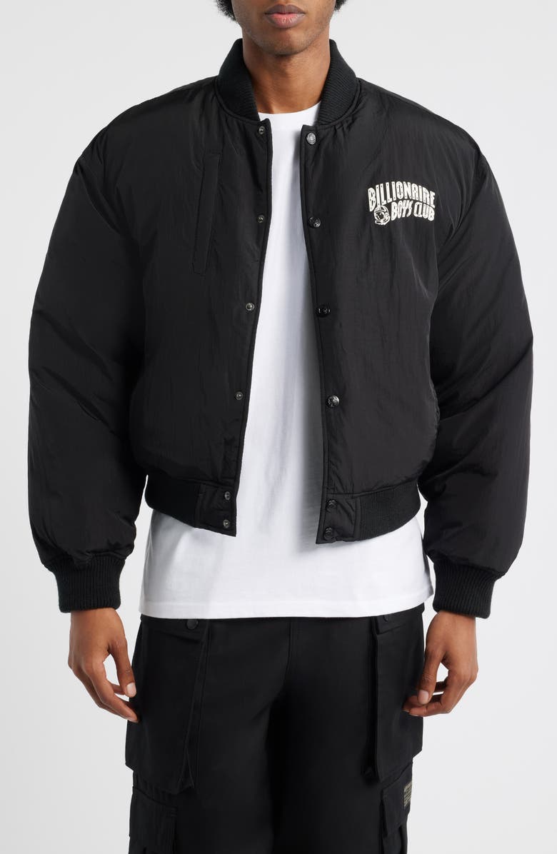 Billionaire Boys Club Puffer Baseball Jacket, Main, color, Black