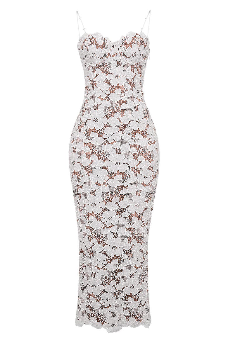 Pearl Floral Lace Gown, Alternate, color, WHITE