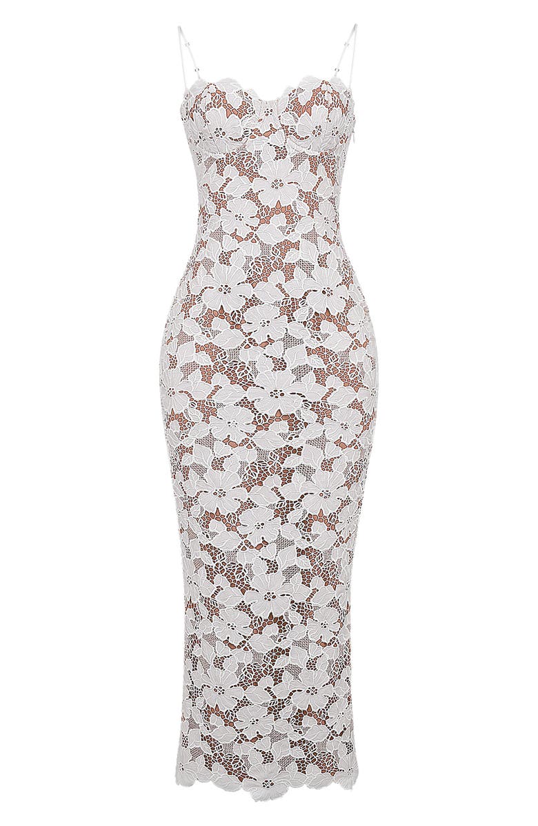 HOUSE OF CB Pearl Floral Lace Gown, Alternate, color, White