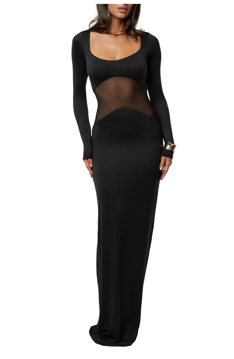 JLUXLABEL Glitz Hour Maxi Dress, Main, color, Black