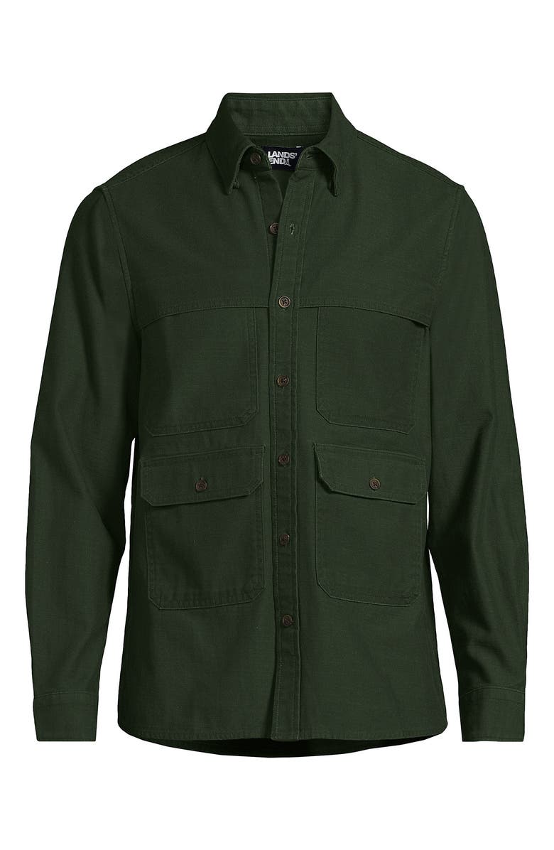 Lands' End Long Sleeve Textured Twill Utility Shirt, Alternate, color, 