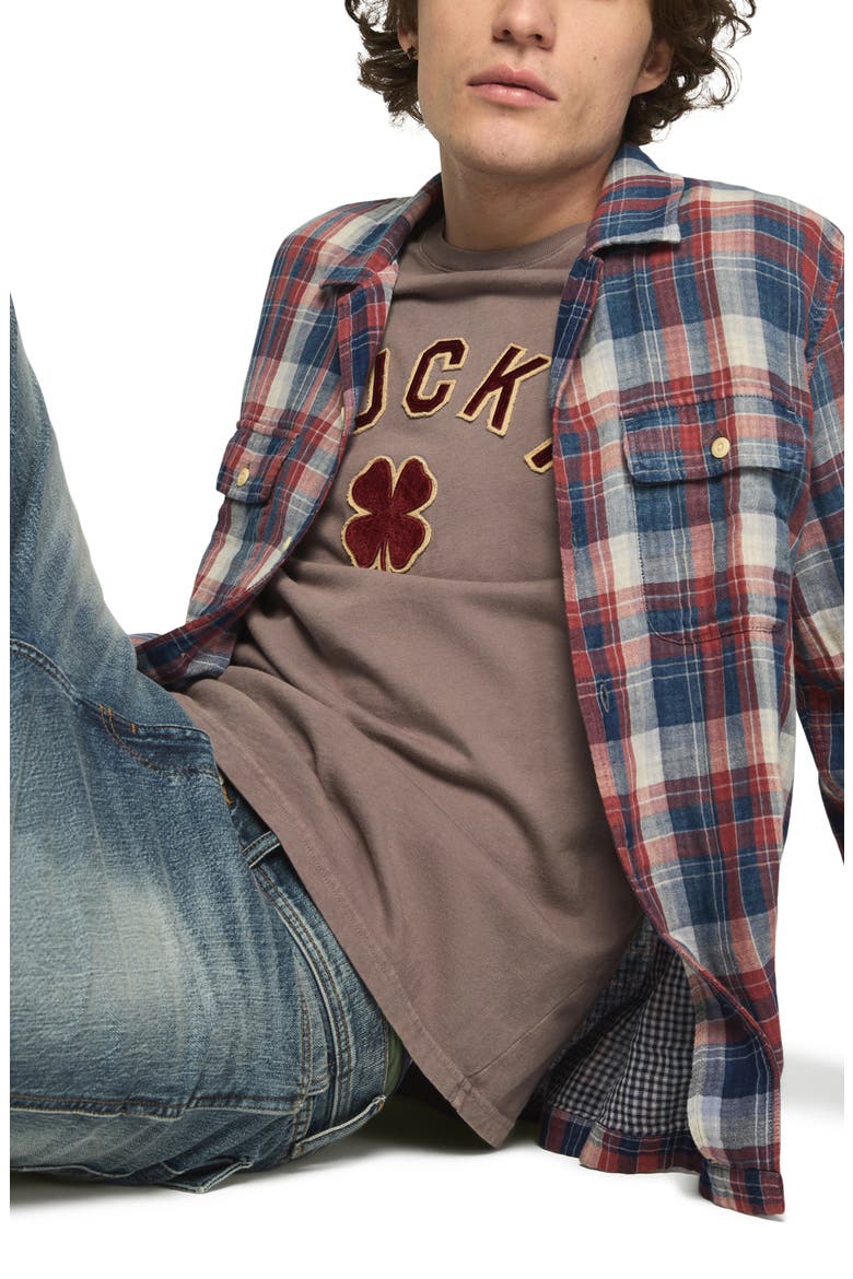 Plaid Double Gauze Shirt, Alternate, color, RED PLAID