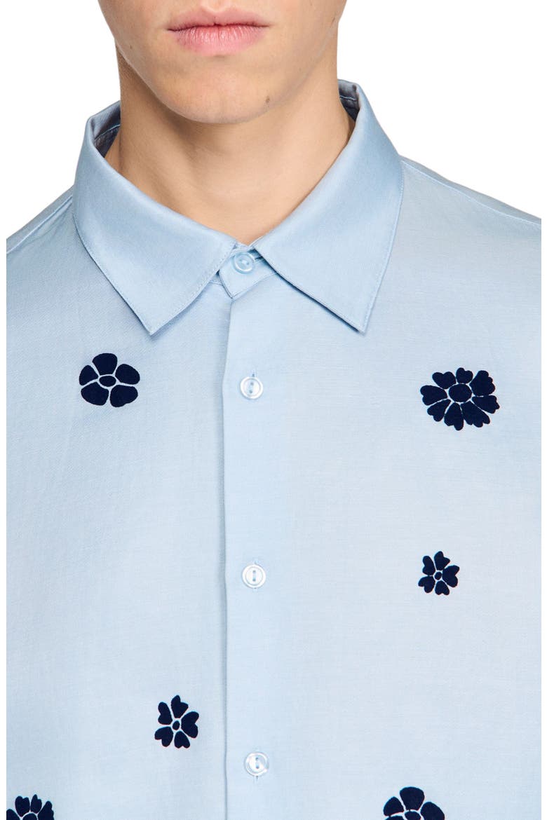 Loose-fit floral shirt, Alternate, color, Sky blue