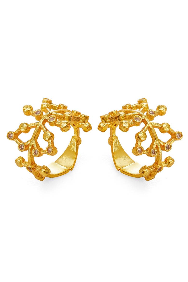 AURO DOUBLE RING, Alternate, color, Gold Plated