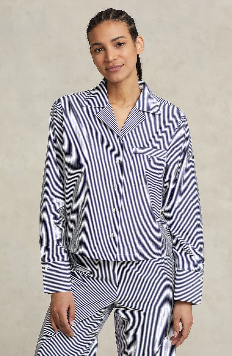 Polo Ralph Lauren Cotton Poplin Pajamas, Alternate, color, Purple Stripes