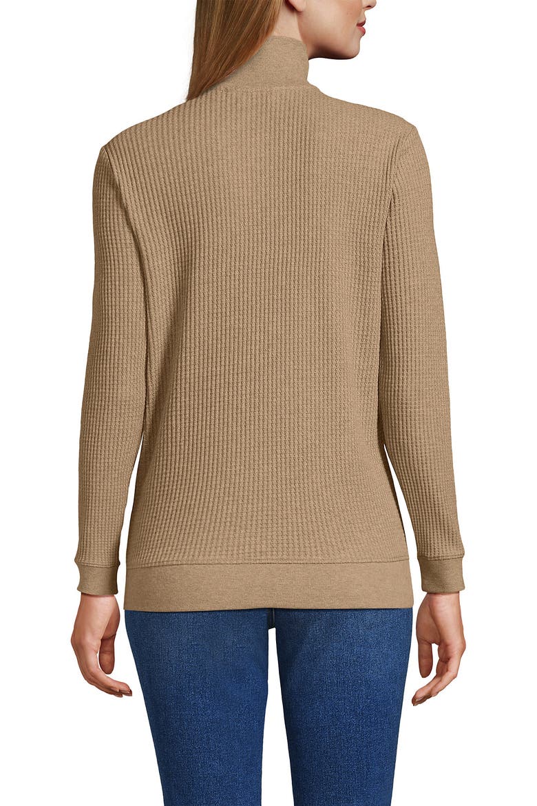 Long Sleeve Waffle Quarter Zip Pullover, Alternate, color, Light Toffee Heather