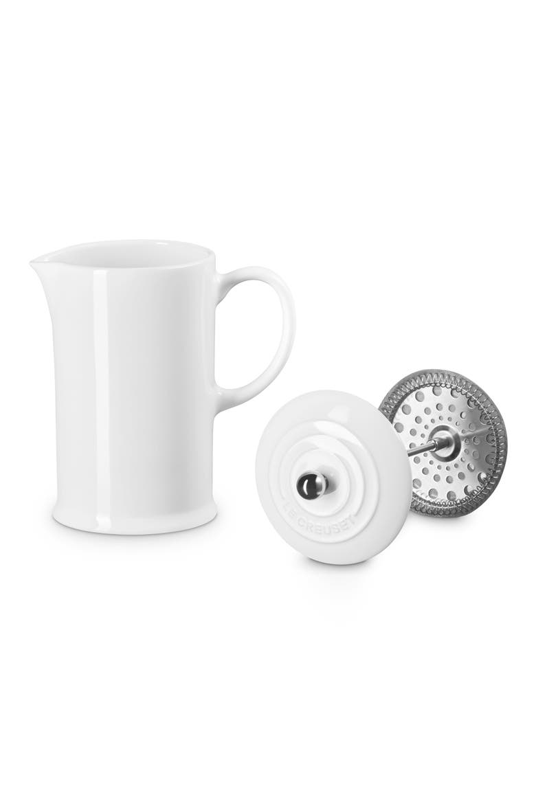 34-Ounce Stoneware French Press, Alternate, color, WHITE