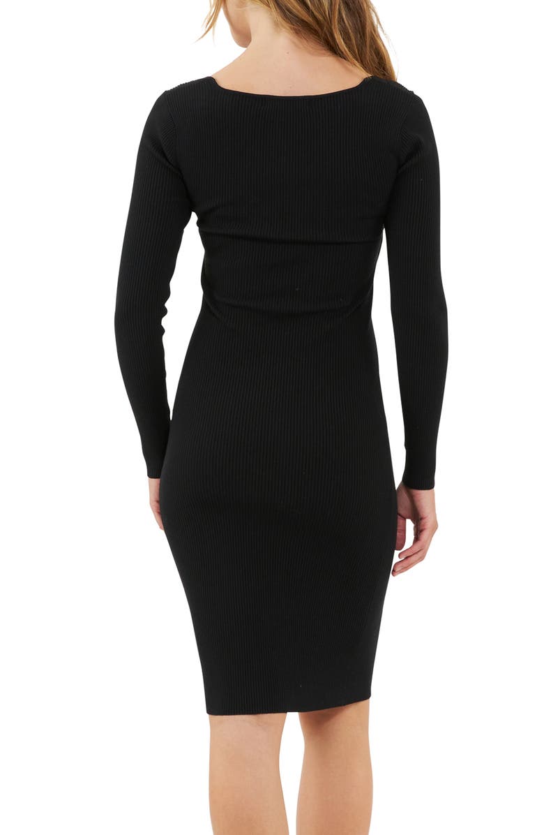 Ripe Maternity Sadie Rib Knit Dress, Alternate, color, Black