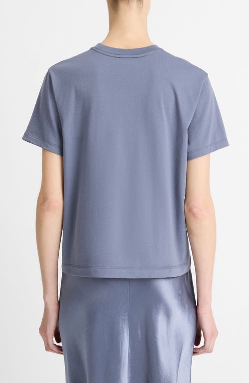 Vince Pima Cotton Crewneck T-shirt In Mauve Thistle