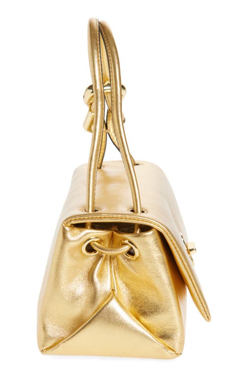 Marc Jacobs The Mini Dual Metallic Leather Handbag In Gold