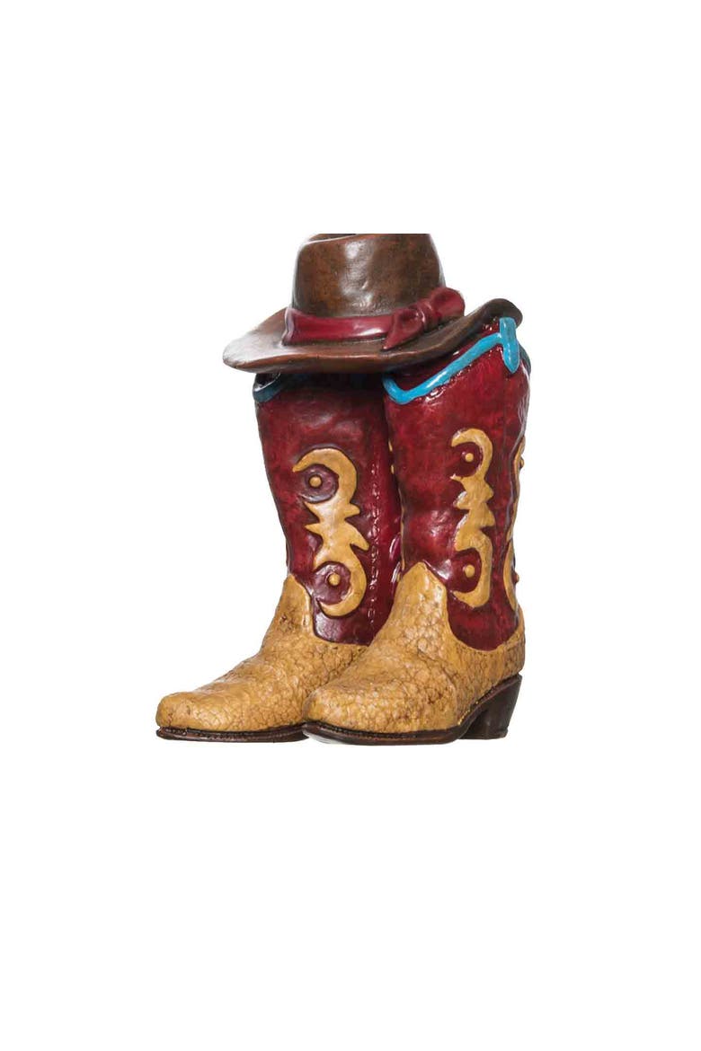 Cowboy Boot With hat Ornament, Alternate, color, Beige