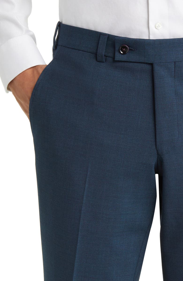 Ted Baker London Jerome Soft Constructed Stretch Wool Dress Pants, Alternate, color, Teal