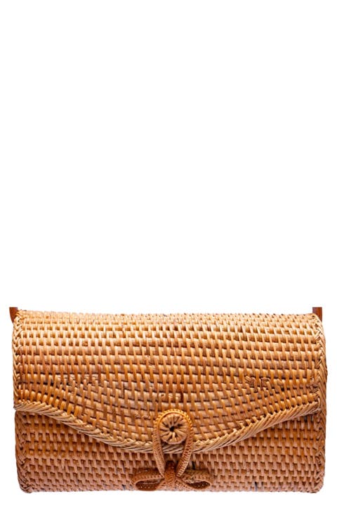 Lana Handwoven Rattan Crossbody Bag