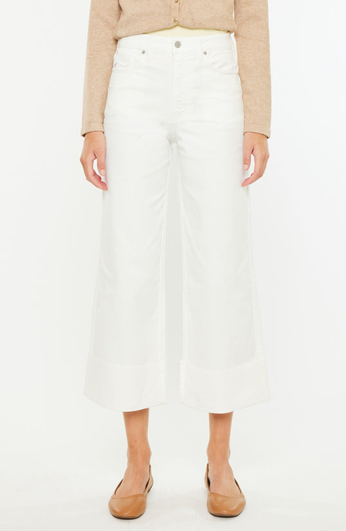 Official Kancan USA Sammie High Rise 90's Cropped Wide Leg Jeans in White  product