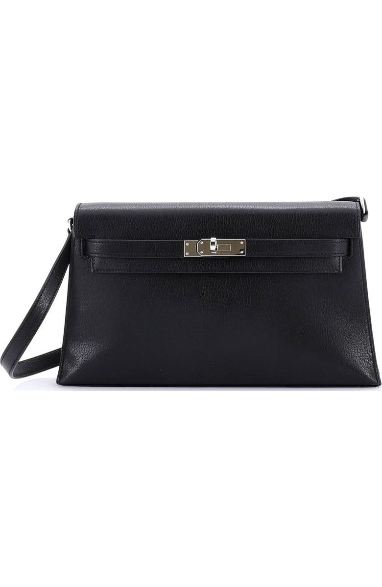 Pre-Owned Hermes Kelly Elan Shoulder Bag Chevre Chamkila, Main, color, Noir
