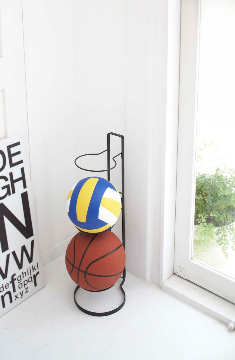 Yamazaki Sports Ball Stand, Alternate, color, Black