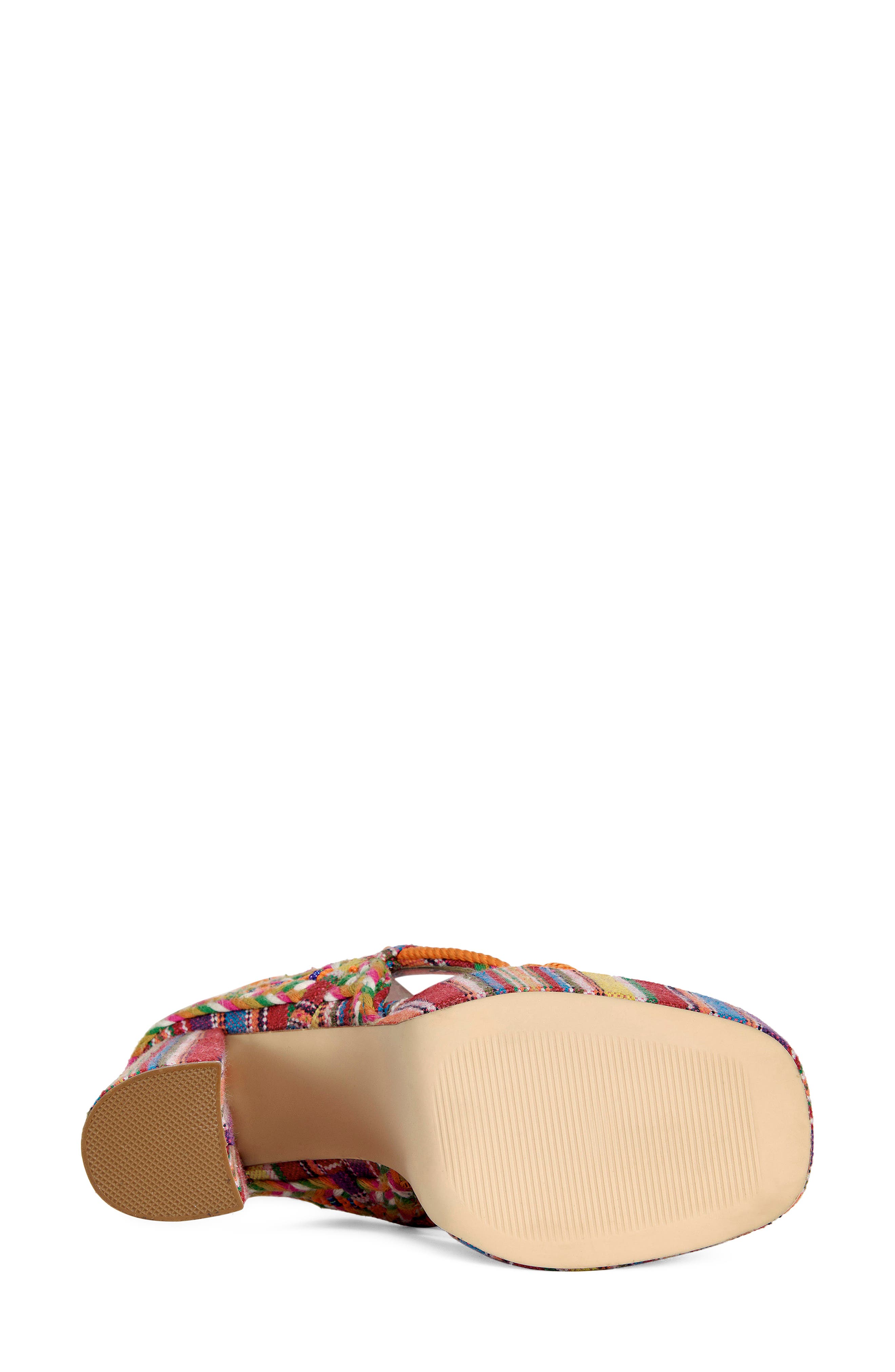 AZALEA WANG Kalina Platform Ankle Tie Sandal, Alternate, color, Multi