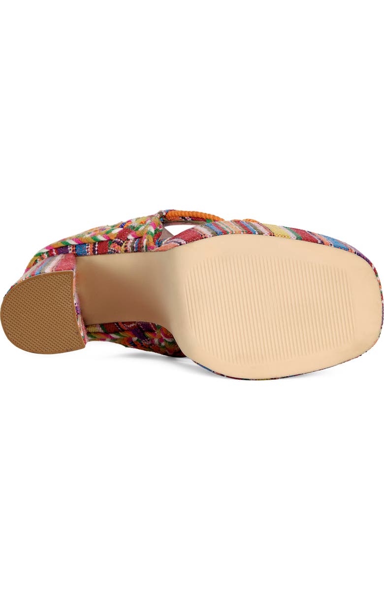 AZALEA WANG Kalina Platform Ankle Tie Sandal, Alternate, color, Multi