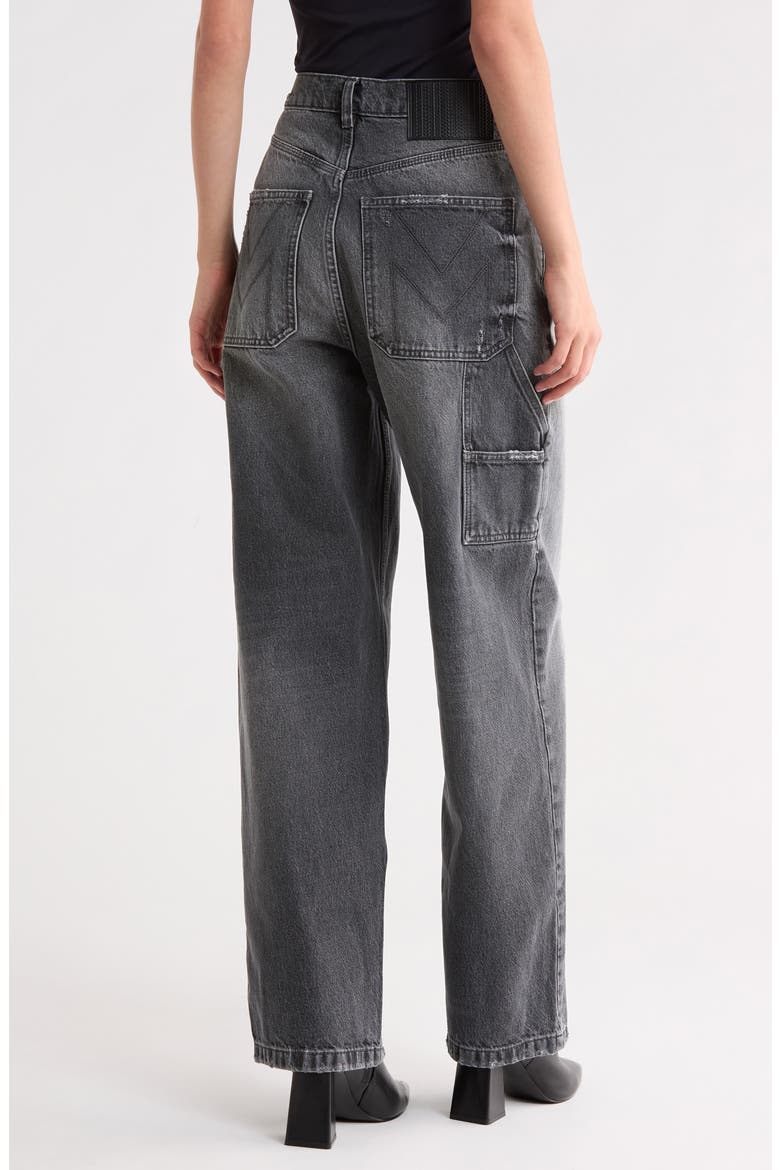 Charm Oversized Wide Leg Carpenter Jeans, Alternate, color, BLEACHED BLACK