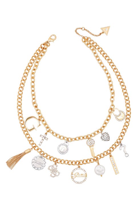 Crystal Charm Layered Necklace