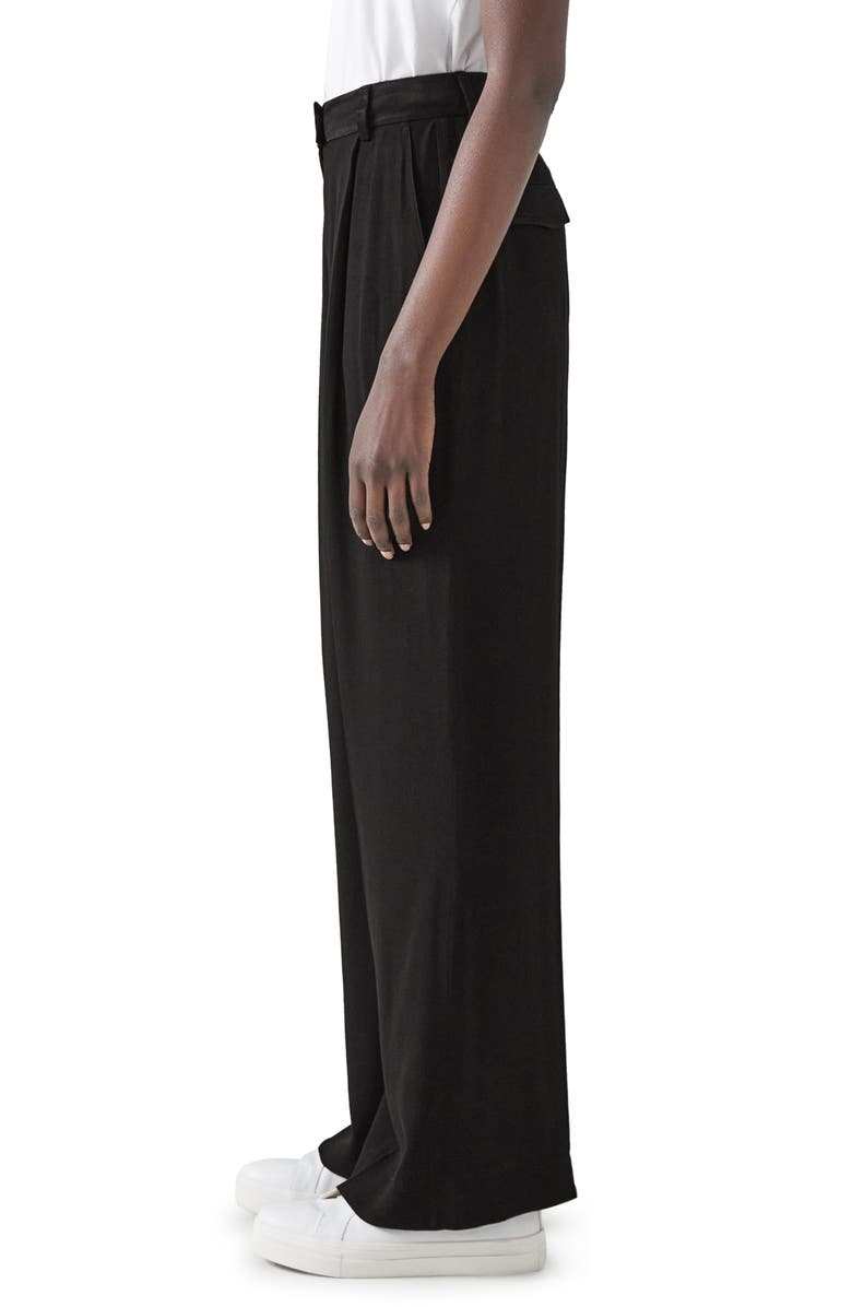 LK Bennett Kelsey Pleat Front Crepe Pants, Alternate, color, Black