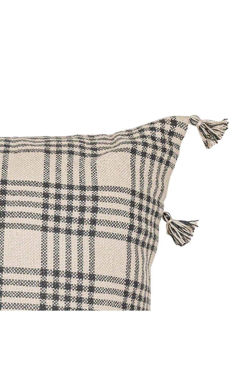Foreside Home and Garden Remi Plaid Decorative Indoor/Outdoor Accent Throw Pillow, 30" x 30", Alternate, color, Gray