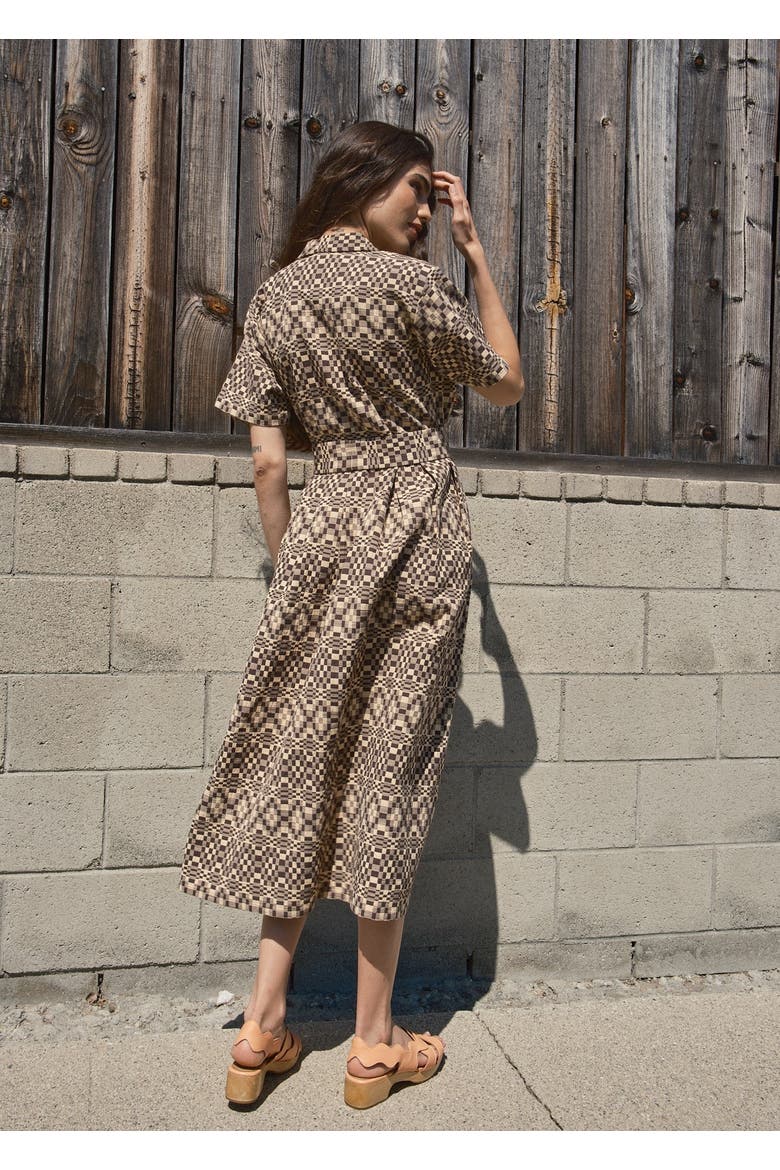 Sabine Button Front Collared Midi Dress, Alternate, color, Yesterday