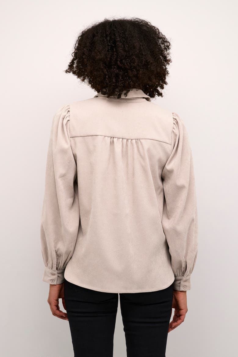 KAhermine Velvet Voluminous Sleeve Shirt, Alternate, color, Feather Gray C.