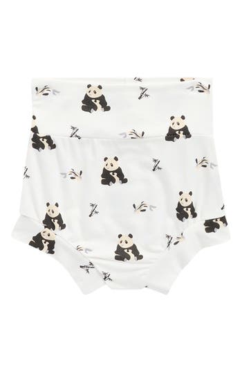 Kyte Baby Zen Panda Print Bummies Short In White