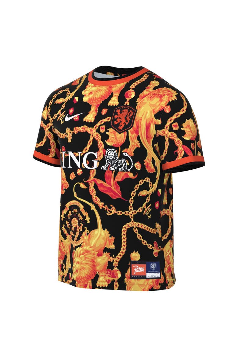 Men's Nike Black Netherlands National Team x Patta 2026 Dri-FIT Pre-Match Top, Alternate, color, Black
