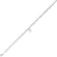 Mignonette Kids' Heart Charm Cultured Pearl Bracelet