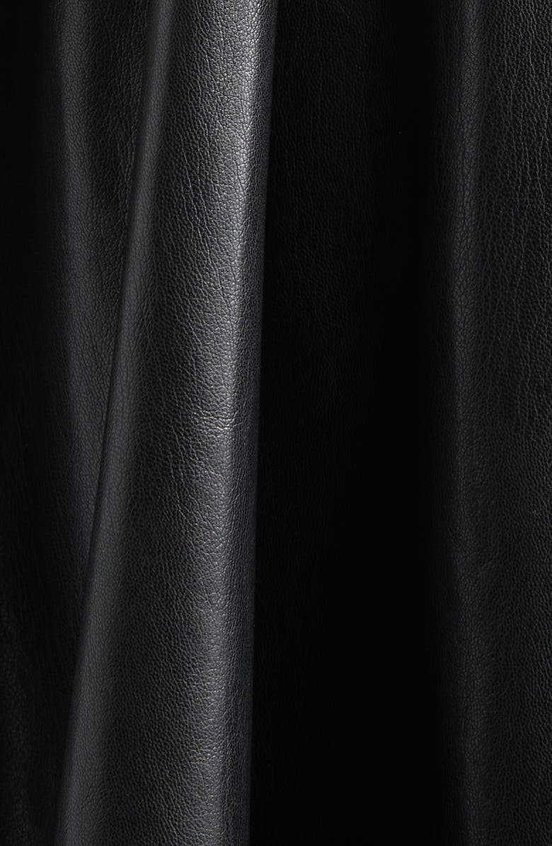 Alice + Olivia Emmy Faux Leather Sleeveless Dress, Alternate, color, Black