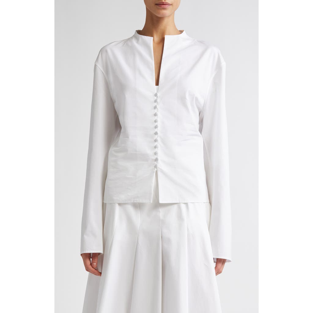 FFORME FFORME YANCY FITTED ORGANIC COTTON POPLIN BUTTON-UP SHIRT