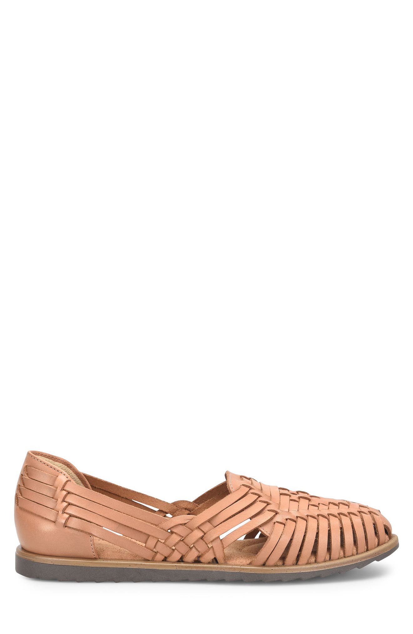 EUROSOFT Ranie Woven Leather Flat, Alternate, color, Luggage 204