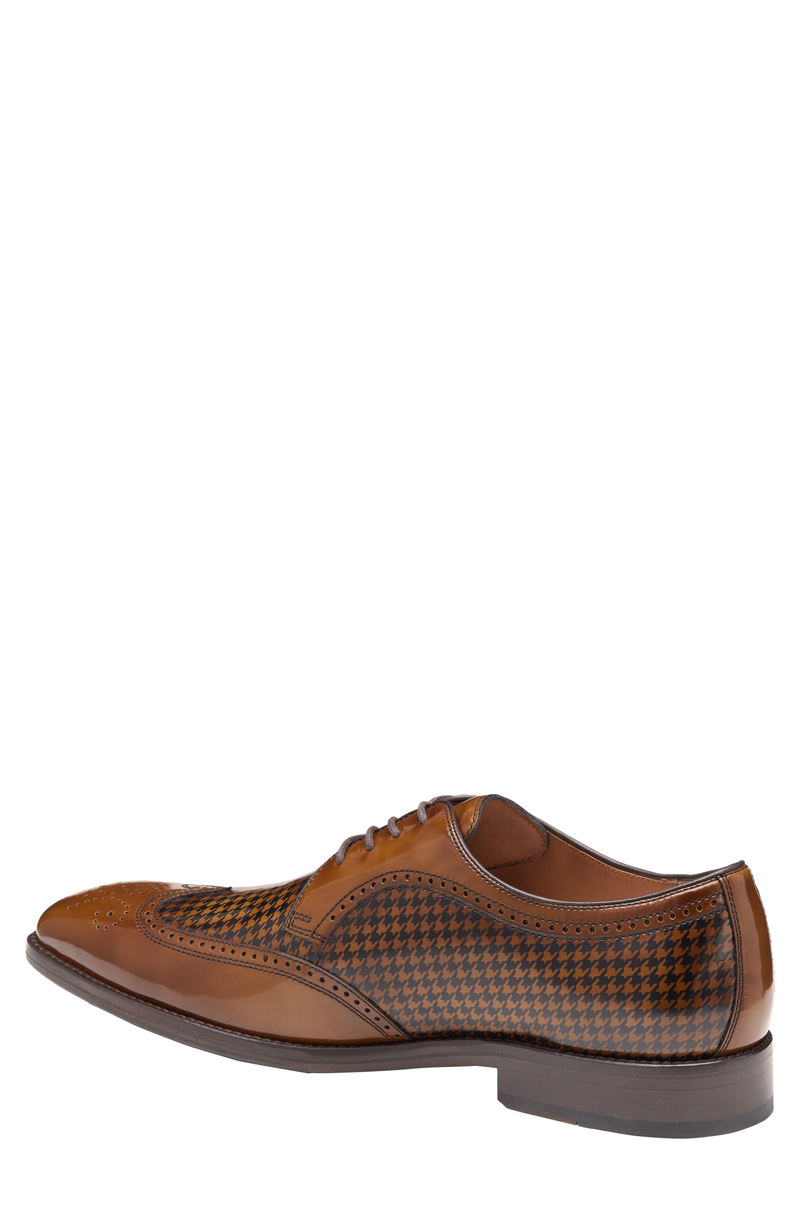 Johnston & Murphy Sullivan Wingtip Derby, Alternate, color, Mahogany Brush-Off Houndstooth