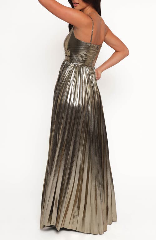 Petal And Pup Petal & Pup Naira Pleated Maxi Dress In Gold