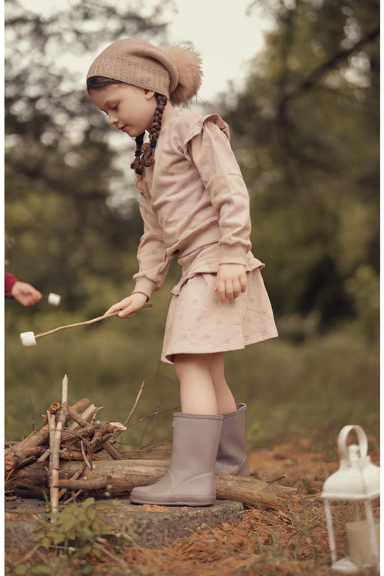 Kids' Tiered Ruffle Cotton Blend Skirt, Alternate, color, MAUVE