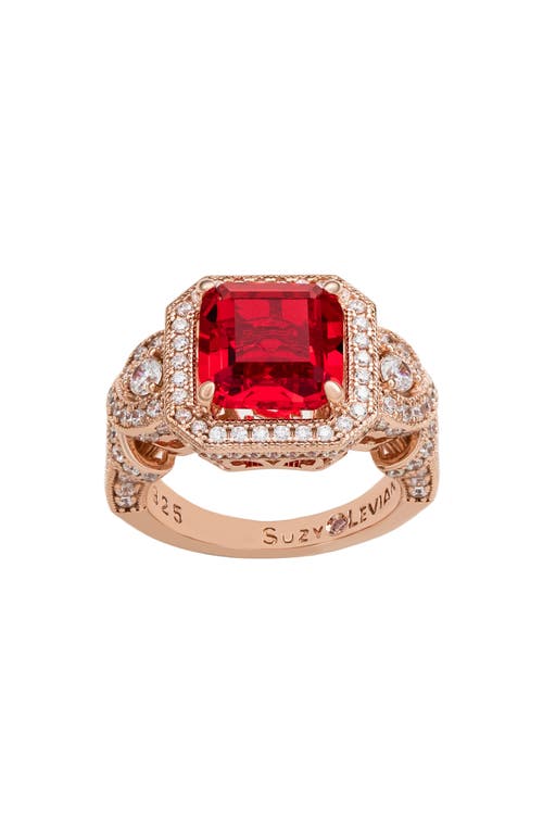 Suzy Levian Pavé Cubic Zirconia Engagement Ring