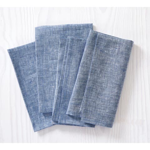 Linen Dinner Napkins Set of 4, 20 x 20 Inch for Dining Table, Holiday and Everyday Table Decor - Athena