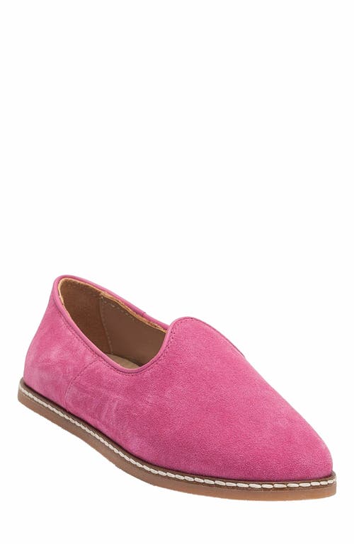 Epilogue Shoes Istanbul Suede Leather Slip On Flats in Fuchsia Pink Suede Leather at Nordstrom, Size 7