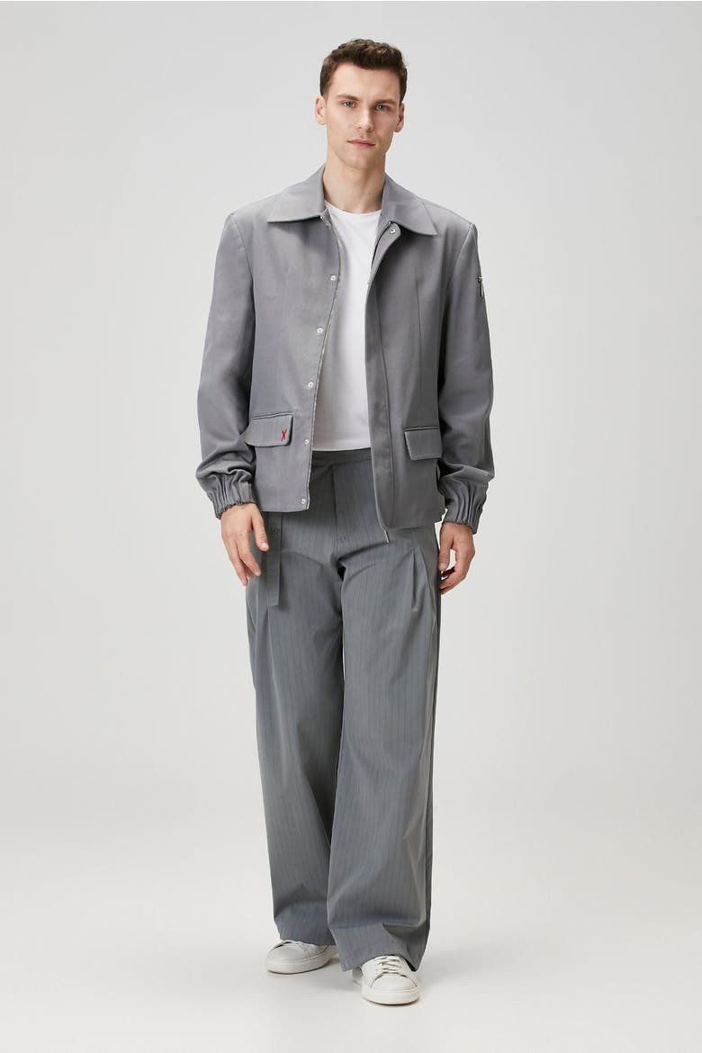 Pure Cotton Puffer Gabardine Jacket, Alternate, color, Grey