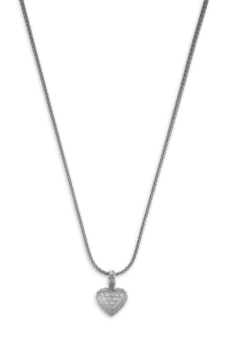 'Chain' Heart Charm, Main, color, WHITE