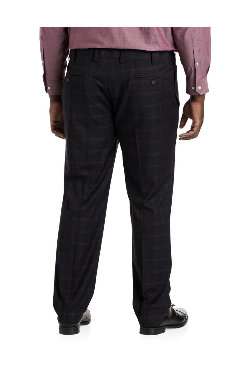 Oak Hill by DXL Waist-Relaxer Plaid Flat-Front Dress Pants, Alternate, color,