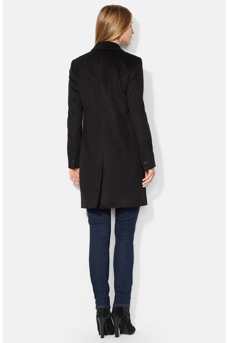 Wool Blend Reefer, Alternate, color, BLACK