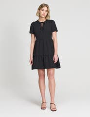 Finery London Lola Tie Front Tiered Short Dress