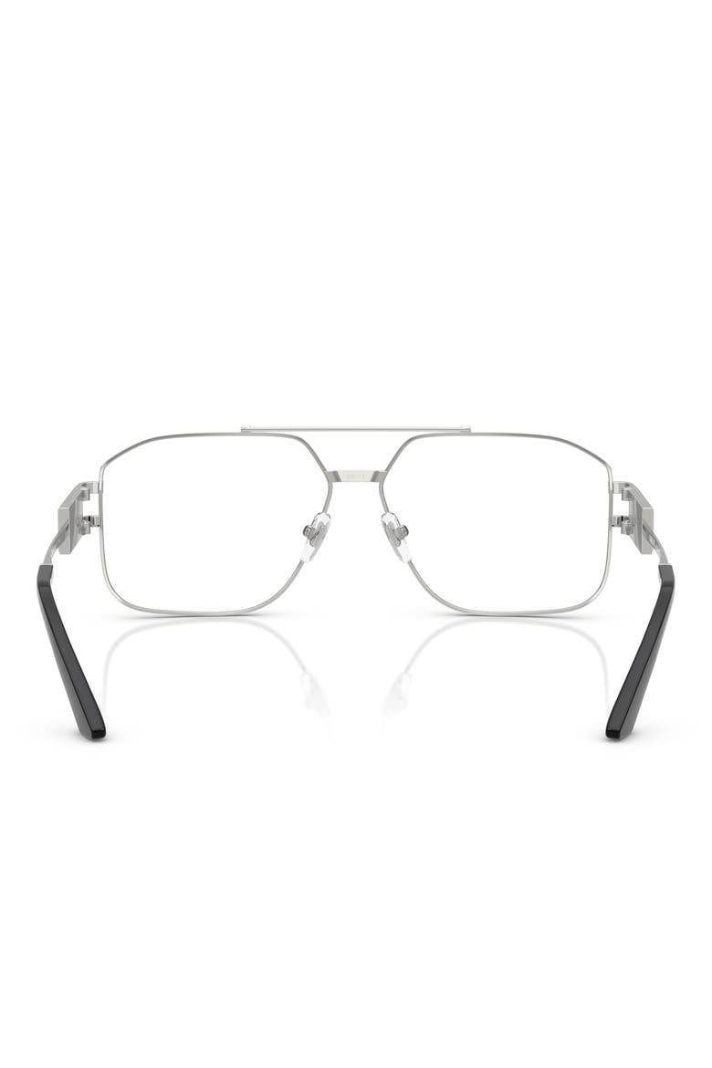 57mm Irregular Square Optical Glasses, Alternate, color, SILVER