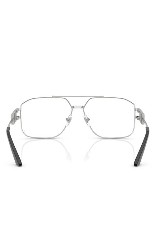 Versace 57mm Irregular Square Optical Glasses In Silver