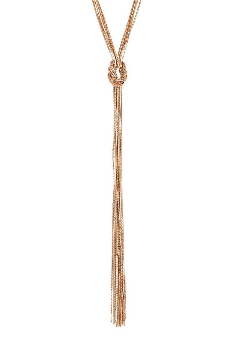 Multi Strand Knotted Y-Necklace, Alternate, color, GOLD