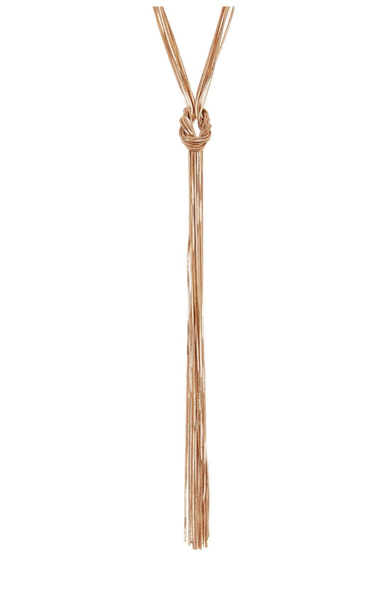 NORDSTROM RACK Multi Strand Knotted Y-Necklace, Alternate, color, Gold