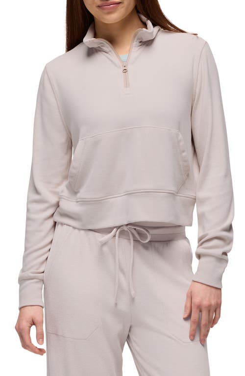 Prana Willow West Crop Half-zip Sweatshirt In Gray